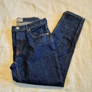 Everlane High Rise women's size 30 dark wash ankle jeans, 5 pockets stretch VGUC